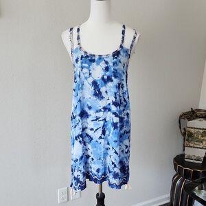 SURF GYPSY Blue Tie-Dye Top/Short Dress